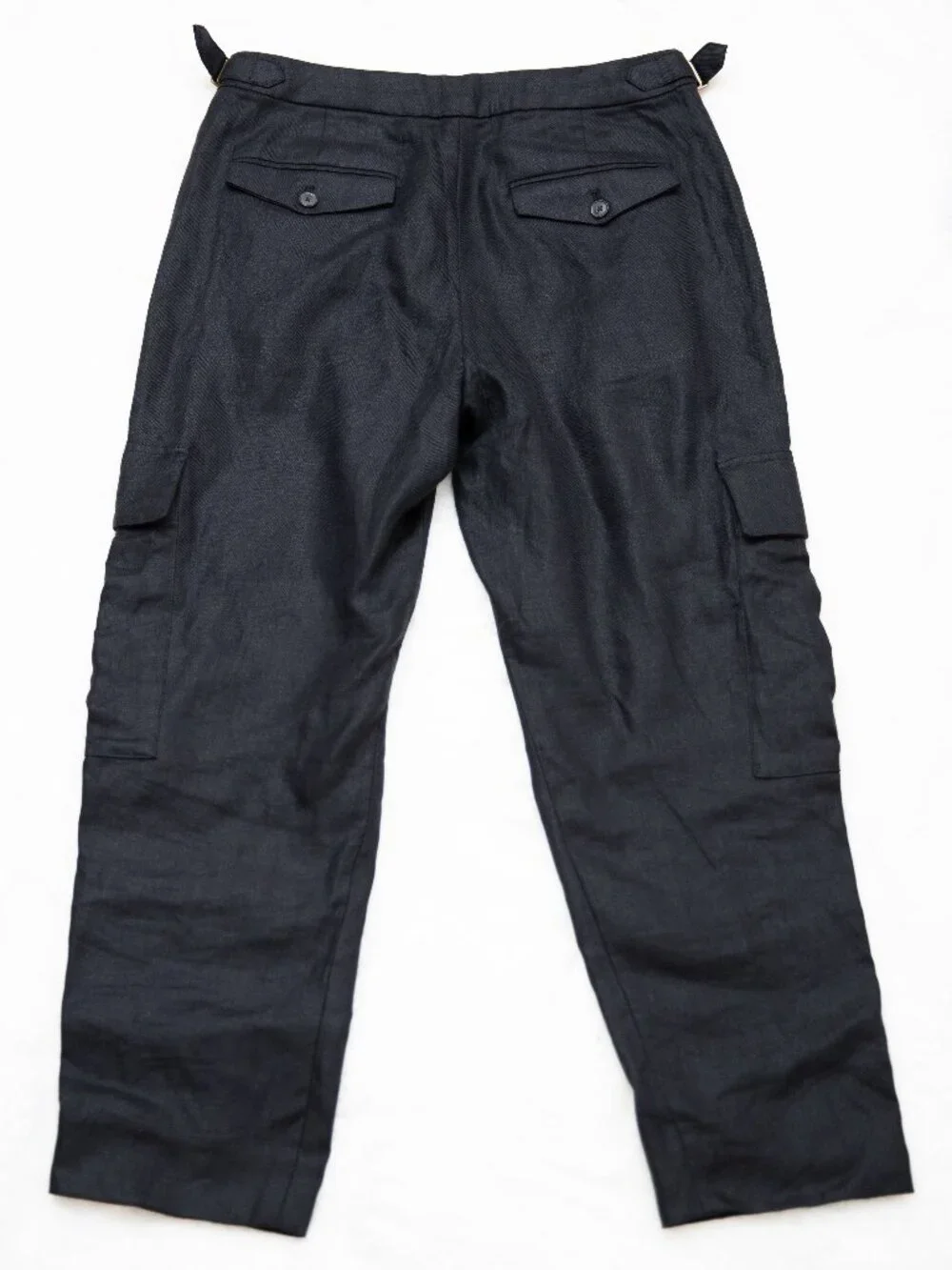BANANA REPUBLIC Black Linen Cargo Hi-Rise Pants Size 8